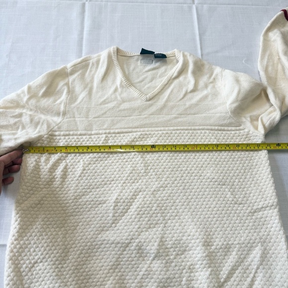 ARMANI EXCHANGE Cream Red Lam-wool Blend Long Sleeve Knit Casual Neutral Sz XXL - Picture 7 of 9